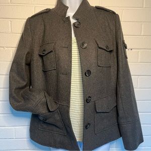 Sundance grey wool blend military style blazer/jacket  size 10